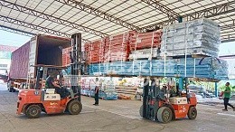 自动化立体仓库出海计划每天200吨货架产品装柜出口
